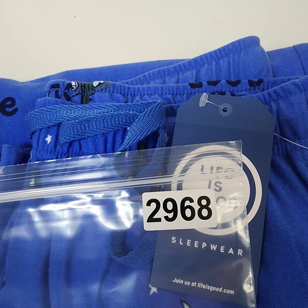 Life is Good Jake Camping Lounge Pants Men's M Blue Sleepwear Pajama Flannel
